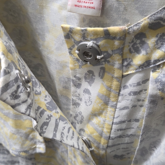 Ruby Rd. Yellow and Gray Patterned Utility Jacket - Picture 8 of 8